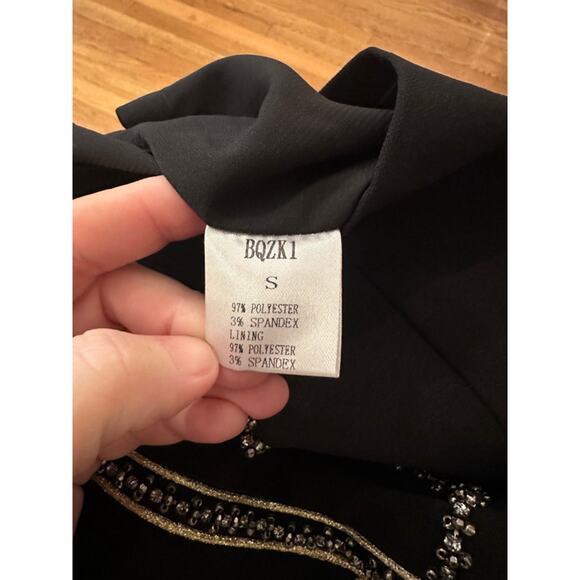 Revolve Black Label Beaded Embellished Skirt, Size S, Black and Gold - Picture 6 of 6